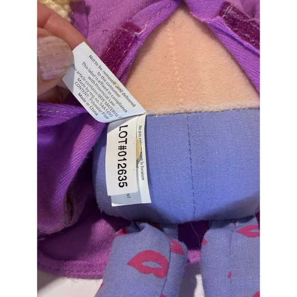 Carissa Rag Doll Blonde Pigtails Purple Dress Lip Print Leggings Shoes - Picture 8 of 11